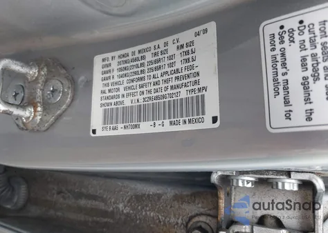 2009 Honda Cr-V Ex из США, поврежденный, VIN 3CZRE48509G702127